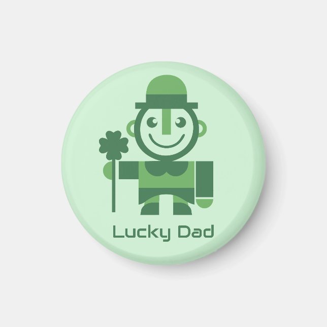 Aimant La Saint-Patrick avec un lutin chanceux minimalist (Devant)