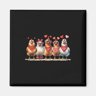 Aimant La Saint-Valentin des poules Amour Valentin Cœurs 
