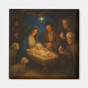 Aimant La Sainte Famille nativité avec 3 rois mages