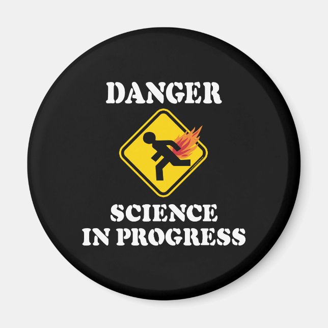 Aimant La science en danger en cours - Flamme Humour de p (Devant)