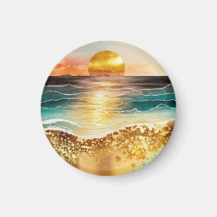 Aimant La série de plage à l'aquarelle Design 3