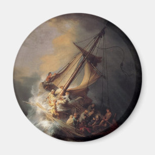 Aimant La tempête sur la mer de Galilée par Rembrandt-van