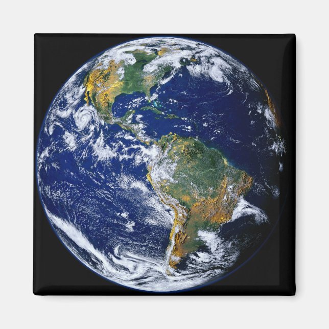Aimant La Terre Pleine Montre Les Amériques (Devant)