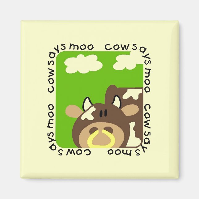 Aimant La vache indique des T-shirts et des cadeaux de MO (Devant)
