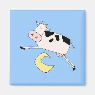 Aimant La vache saute par-dessus des T-shirts et des cade