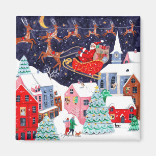 Aimant La veille de Noël Village Nordique
