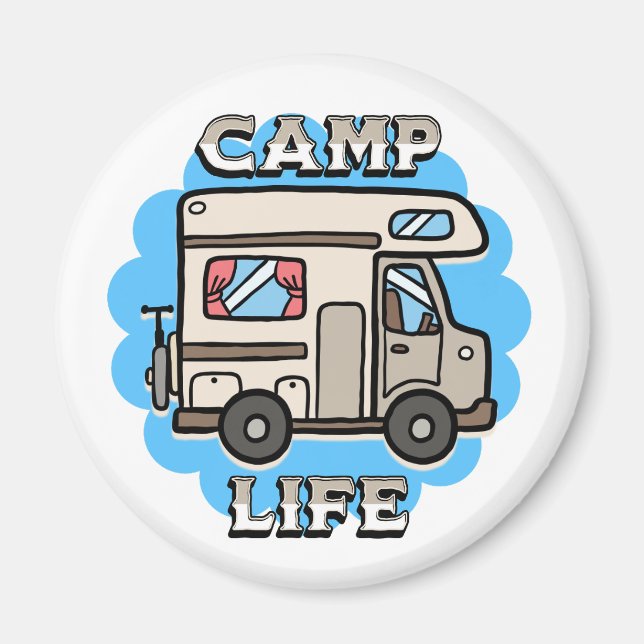 Aimant La vie en camping-car | Camper rétro (Devant)