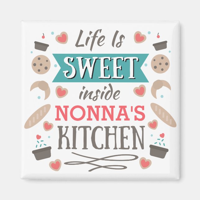 Aimant La vie est douce dans la cuisine de Nonna (Devant)