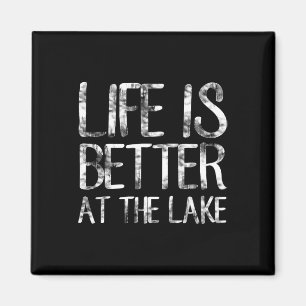 Aimant La vie est meilleure au lac drôle de camping pêche