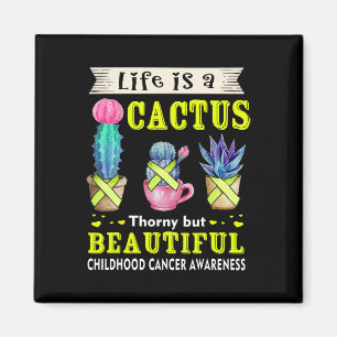Aimant La vie est un cactus Sensibilisation au cancer che