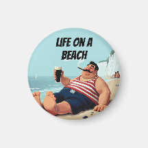 La vie sur la plage, un homme fumant un cigare et