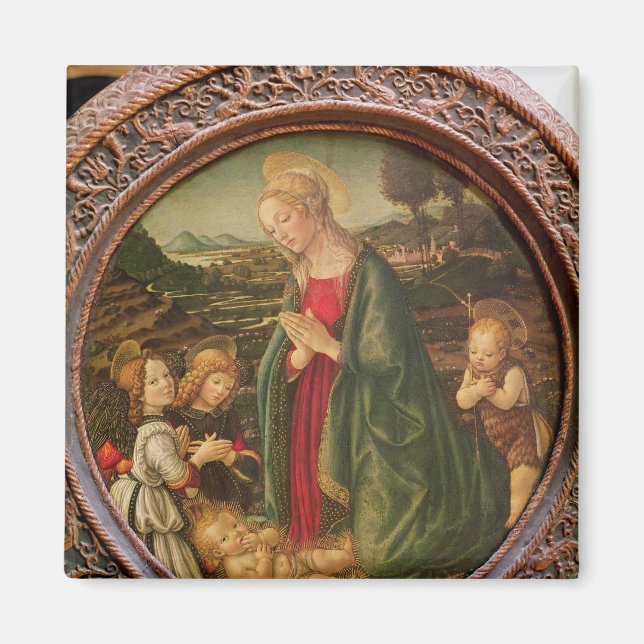 Aimant La Vierge adorant l'enfant Christ (Devant)