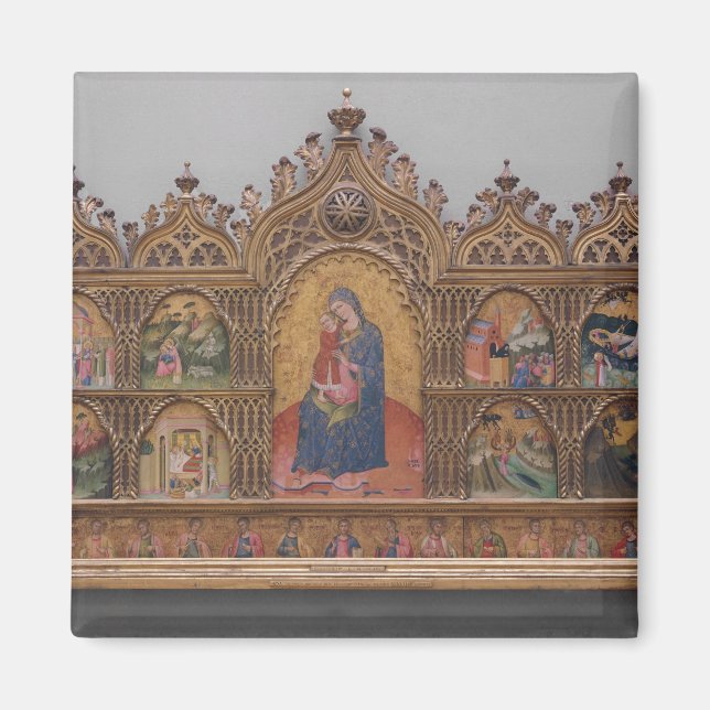 Aimant La Vierge et l'enfant aux scènes légendaires (Devant)