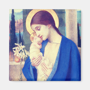 Aimant La Vierge Marie et l'Enfant Jésus grâce de la Rena