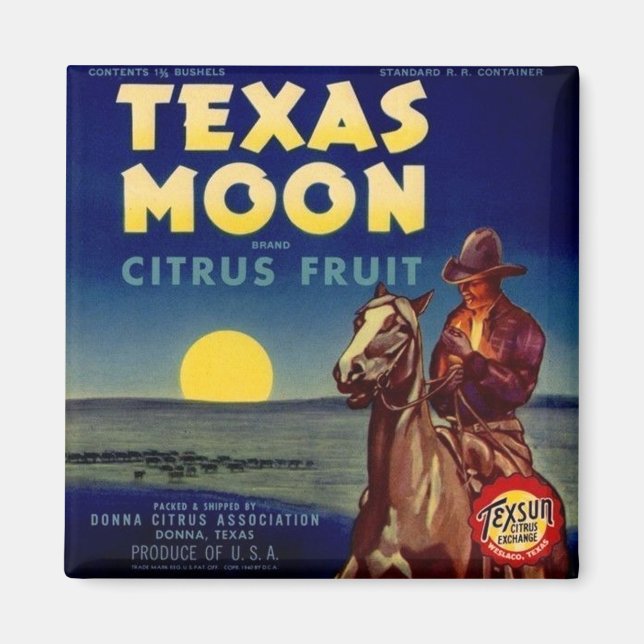 Aimant Label Texas Moon Citrus Fruit Crate (Devant)