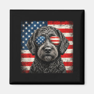 Aimant Labradoodle 4 juillet drapeau américain chien