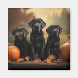 Aimant Labrador chiot Automne Délice Citrouille 