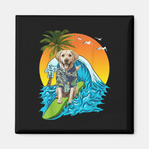 Aimant Labrador Retriever Chien Surf Surfer Hawaii Summe