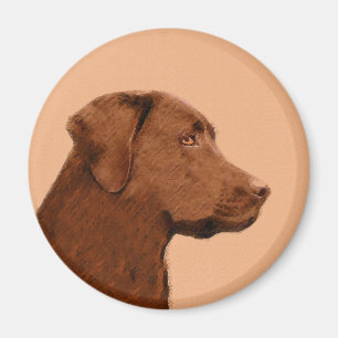 Aimant Labrador Retriever (Chocolat) Peinture - Chien Art