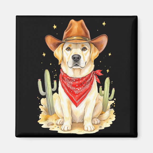 Aimant Labrador Retriever Cowboy Dog Western Llabrador Co (Devant)