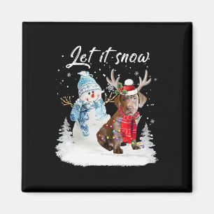 Aimant Labrador Retriever Père Noël Chien Noël Snowman Xm