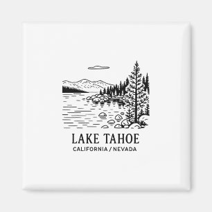 Aimant Lac Tahoe Dessin au trait Californie Nevada Nature