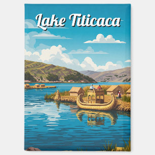 Aimant Lac Titicaca Flottant Îles Vintage