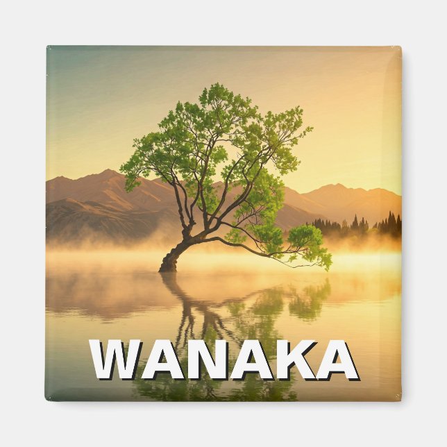 Aimant Lac Wanaka Tree Nouvelle-Zélande Voyages (Devant)