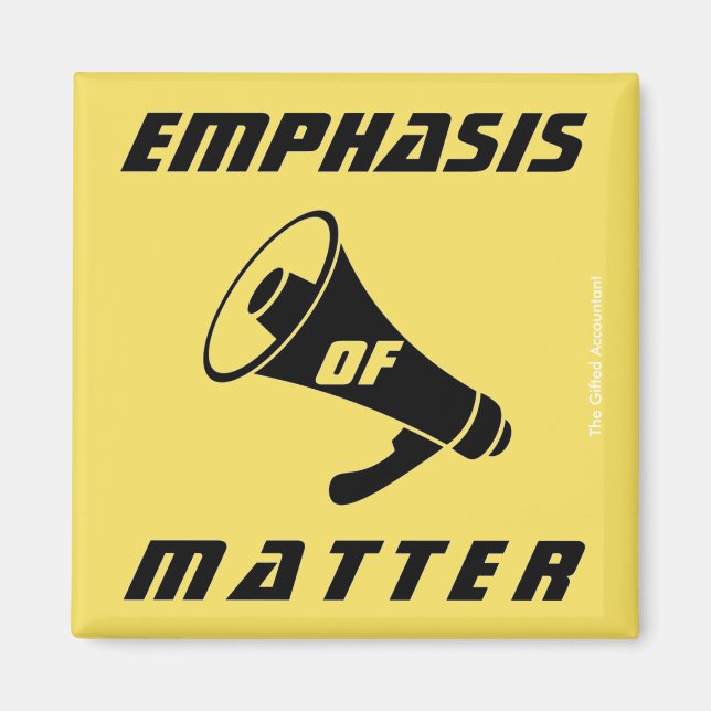 Aimant "L'accent mis sur la matière" (Devant)