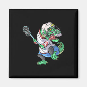 Aimant Lacrosse Dinosaure T Rex Avec Bâton De Lacrosse Dr