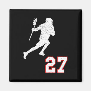 Aimant Lacrosse Player Numéro De Cadeau 27 Pour Les Venti