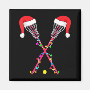 Aimant Lacrosse Santa Hat Noël Lumières Amusants Sport No