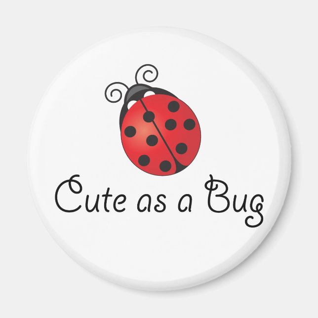 Aimant Lady Bug - mignonne comme un bug (Devant)