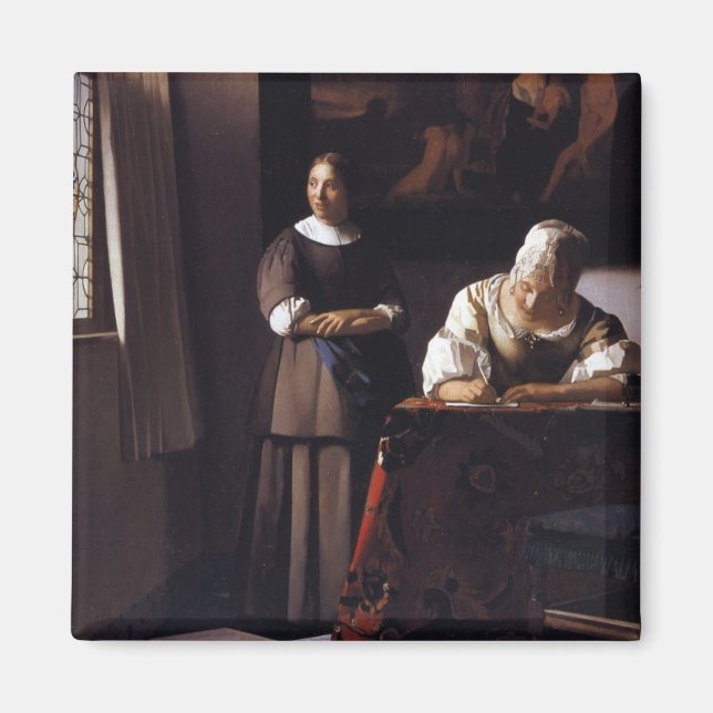 Aimant Lady écrit une lettre (Devant)