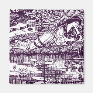 Aimant Lady Reading beside a pond