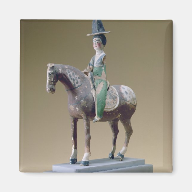 Aimant Lady rider, Astana, 7ème siècle (stucco) (Devant)