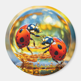 Aimant Ladybugs dans une goutte d'eau