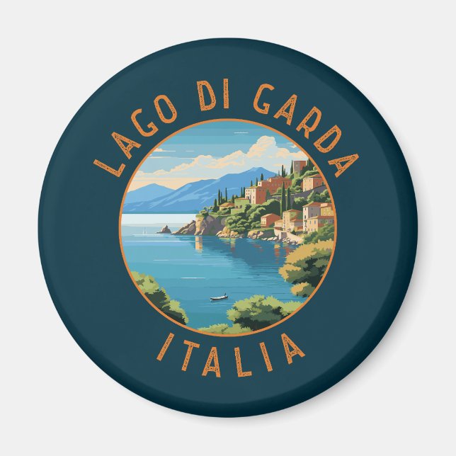 Aimant Lago di Garda Italia Cercle Retro Perdu (Devant)