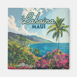 Aimant Lahaina Maui Hawaii Beach Coast Retro