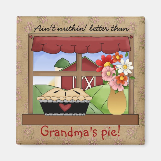 Aimant L'aimant à tarte country de grand-mère (Devant)