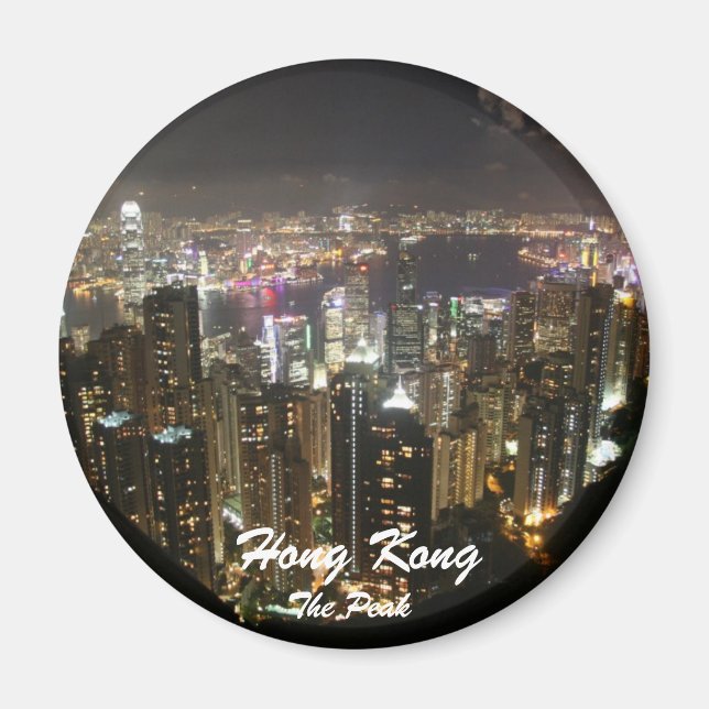 Aimant L'aimant de paysage nocturne de Hong Kong (Devant)