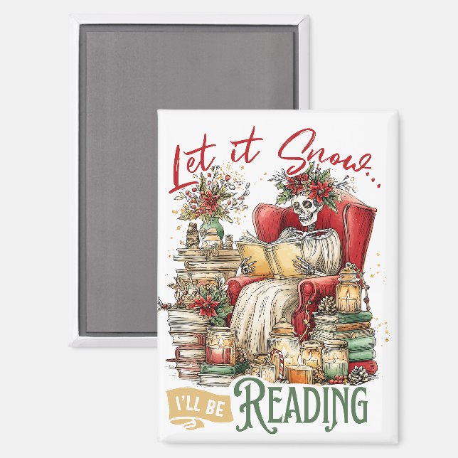 Aimant Laisse-le neiger je vais lire (Recto/Verso)