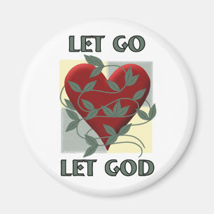 Aimant Laisser Dieu Récupérer Citation Slogan Coeur Rouge