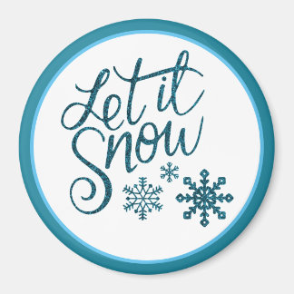 Aimant Laisser la neige Faux Blue Parties scintillant Mag