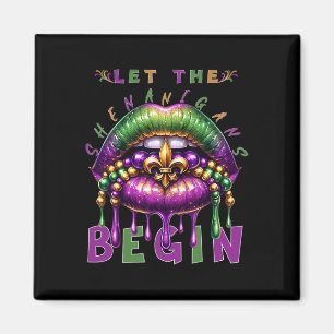 Aimant Laissez Les Shenanigans Commencer Mardi Gras Lèvre