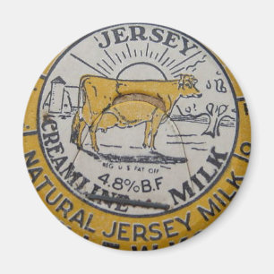 Aimant Laiterie vintage du Jersey de vache à casquette d