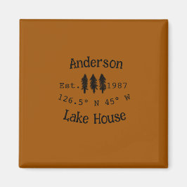 Aimant Lake house et. Date année coordonnées personnalisé