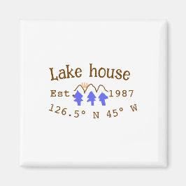 Aimant Lake house et. Date année coordonnées personnalisé