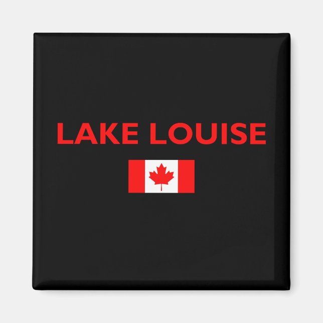 Aimant Lake Louise Canada Drapeau canadien Couleur foncée (Devant)