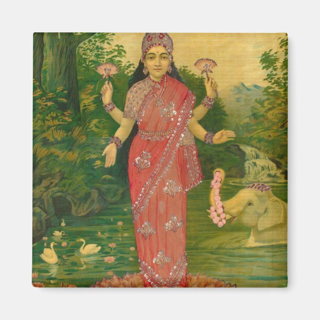 Aimant Lakshmi par Raja Ravi Varma (Devant)